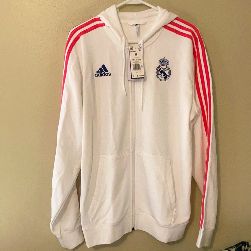 Adidas Real Madrid Soccer Hooded Zip Sweatshirt